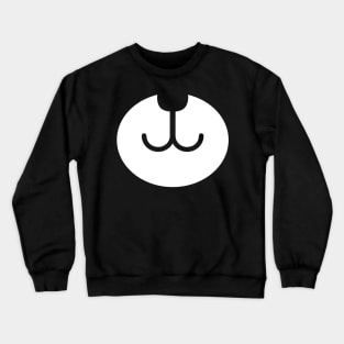 Pretty Cute Smiley Animal Mouth Panda Bear Face White Crewneck Sweatshirt